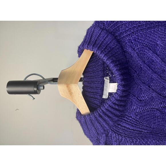 Purple Cable Knit Sweater for Women - Picture 3 of 5